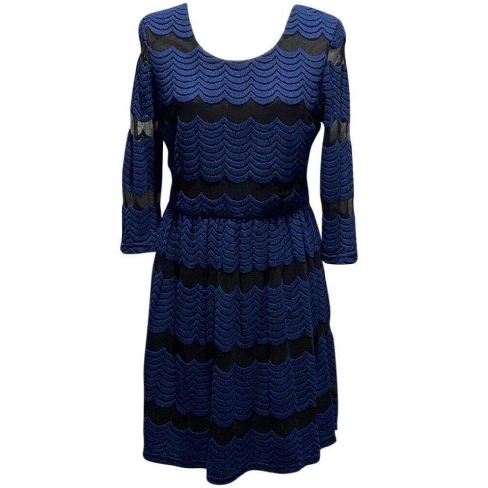 Midnight Blue Peasant Lace Dress